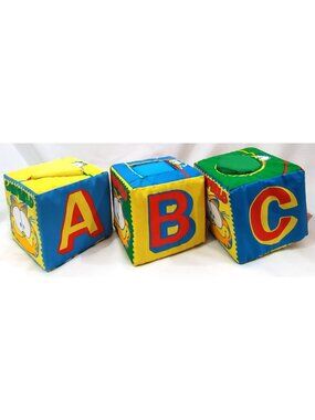 Dakin GARFIELD Beginnings Stack N Sort Stuffed Blocks alphabet ABC colors shapes